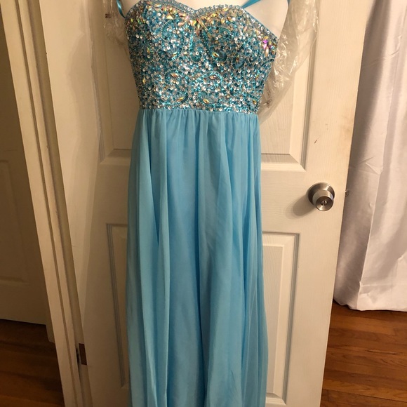 Teal Prom Dress - Picture 1 of 2
